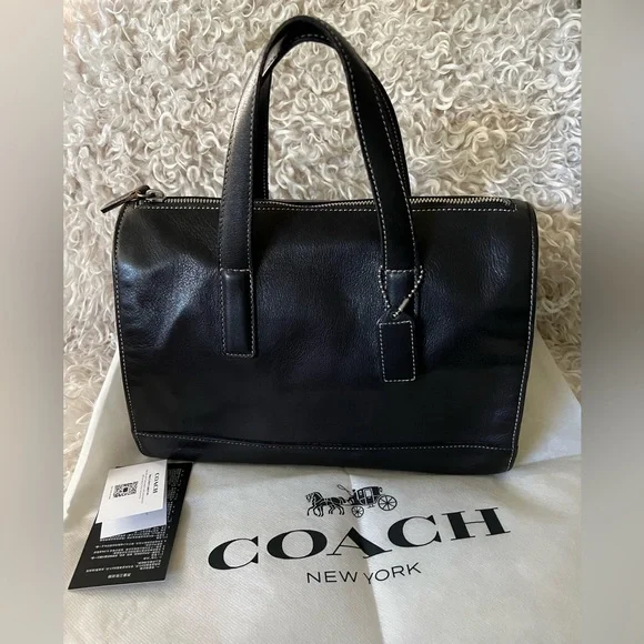 Coach Black Leather Handbag - Picture 3 of 15